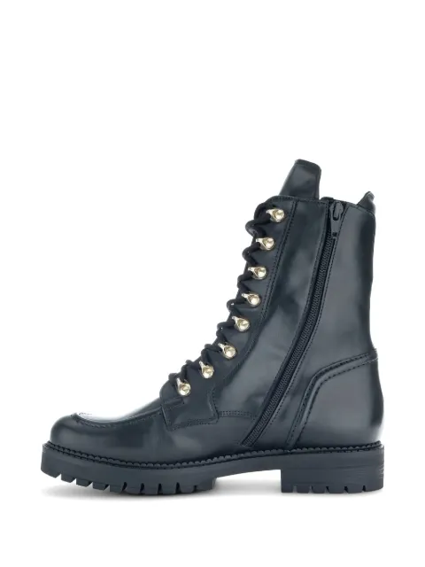 GABOR leather combat boots Black 92723