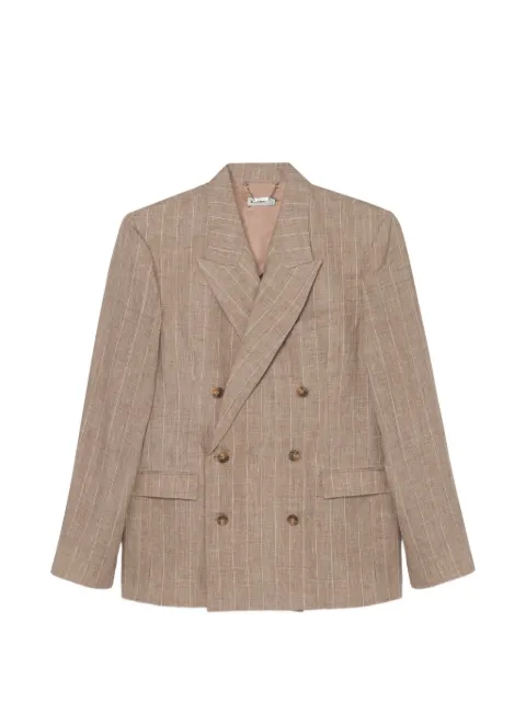 SIMKHAI Lucas striped double-breasted blazer Neutrals 2266020