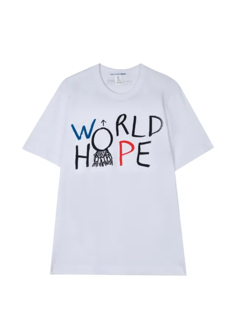 Comme Des Garçons Shirt slogan-print crew-neck T-shirt White FQT029