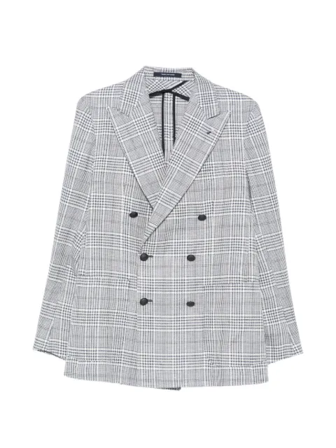 Tagliatore double-breasted plaid blazer Blue 1SHO20KPE340347Q