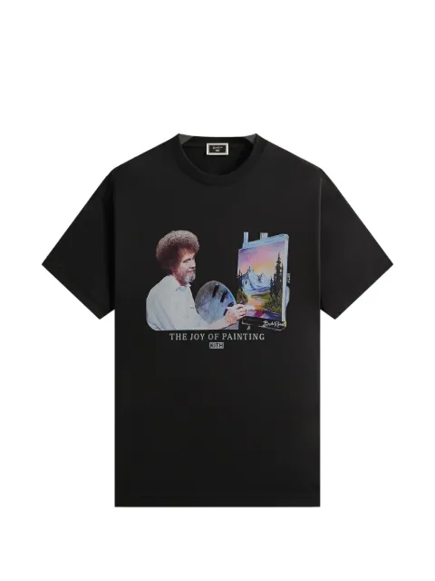 KITH x Bob Ross Joy of Painting portrait T-shirt Black KHM033936001