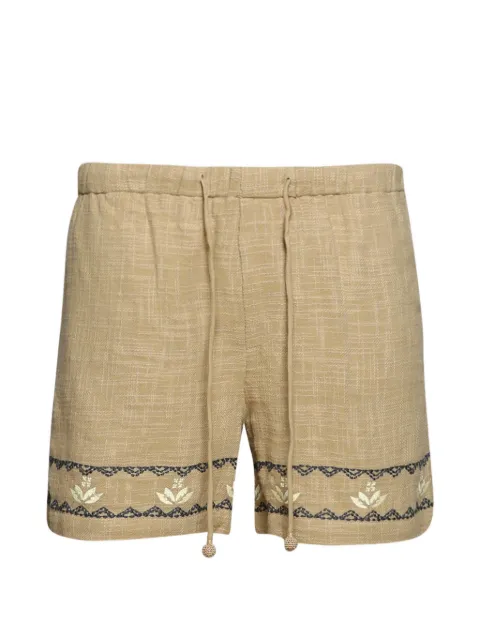 Baziszt Mexican drawstring-fastening shorts Neutrals BZSS26SH05012