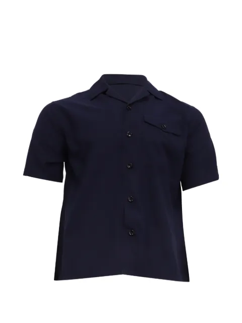 AMI Paris button-down short-sleeved shirt Blue RFCPUUSCL709601M