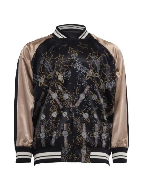 Valentino Garavani Pre-Owned multicolour printed bomber jacket Black RFCPUUSCL709609M