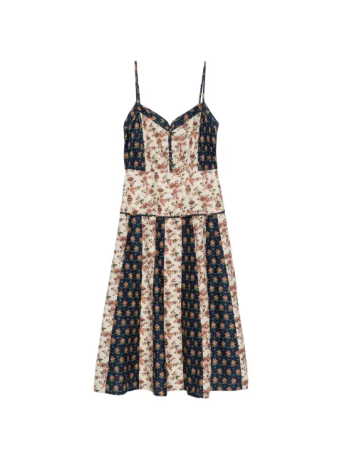 Polo Ralph Lauren floral-print paneled midi dress Blue 211B17460001
