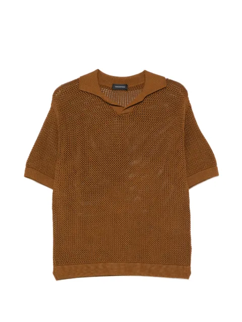 Tagliatore open knit T-shirt Brown TILLEYPE