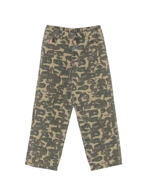 KidSuper Face Camo wide-leg jeans Green 6598065967