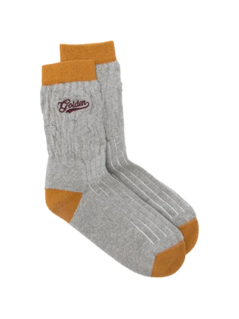 Golden Goose cable-knit distressed socks Grey GUP02372P002206