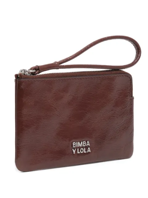 BIMBA Y LOLA zip leather wallet Brown 261BBA13211619