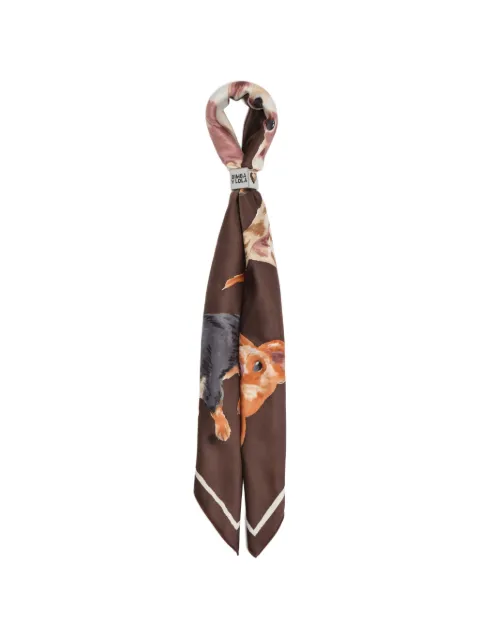 BIMBA Y LOLA chihuahuas print scarf Brown 261BASC2310600