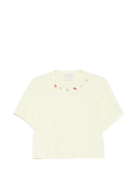 Forte Forte floral-embroidered T-shirt Yellow 14929BIS