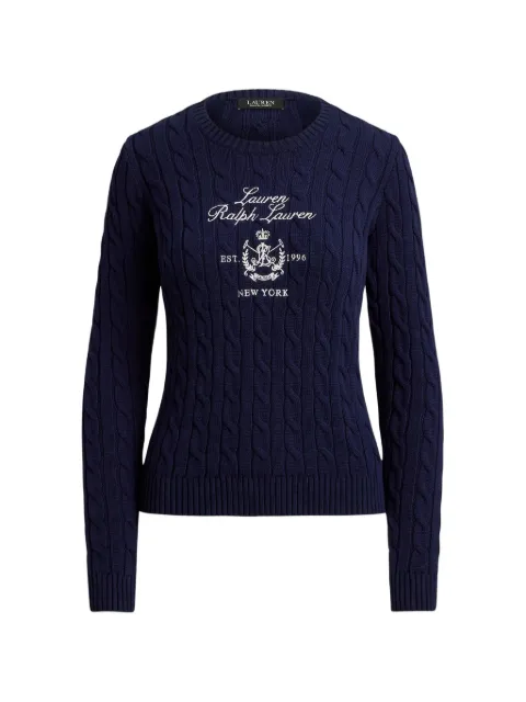 Lauren Ralph Lauren cable-knit crew-neck jumper Blue 200P03508001