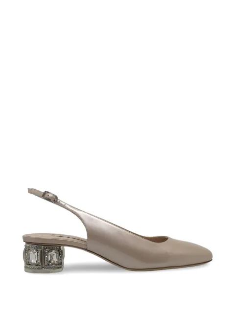 Casadei crystal-embellished slingback pumps Neutrals 1G684B0301C2969