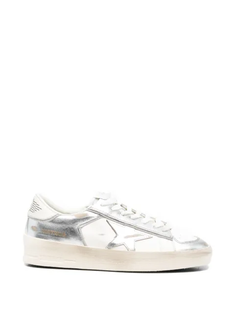 Golden Goose Stardan in silver foiled leather with white White GWF00333F007268