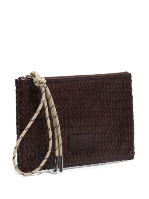 BIMBA Y LOLA dark brown medium leather zip clutch Brown 261BBF40112602