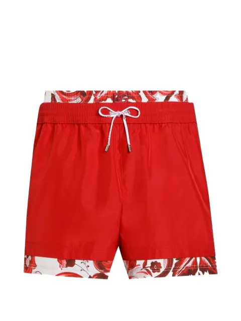 Dolce & Gabbana majolica-print medium swim boxer shorts Red M4F76TON0II