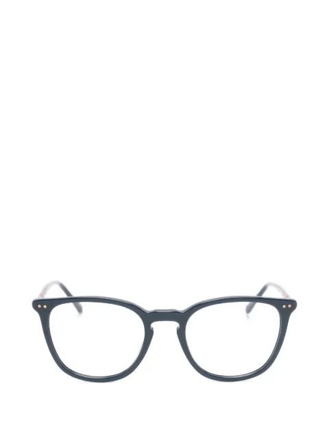 POLO RALPH LAUREN EYEWEAR striped-trim square-frame glasses Blue 2288