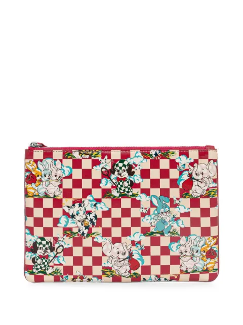 Kenzo Kenzo Cartoon check-pattern animal-print pouch Red FG58PM802L40