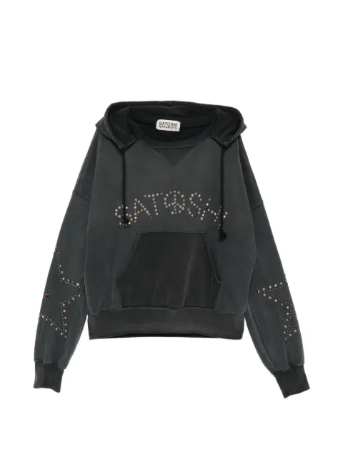 SATOSHI NAKAMOTO embellished hoodie Grey FW25HO007