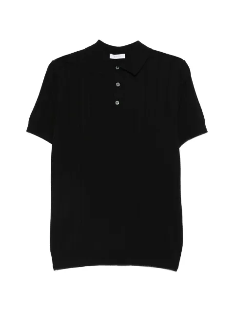 DIKTAT ribbed-knit polo shirt Black DK17027