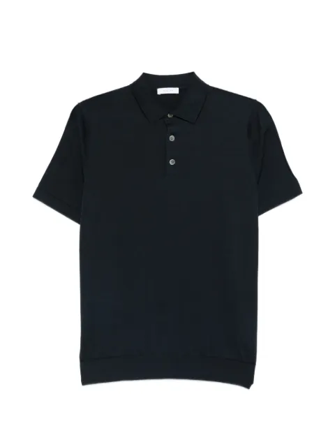 DIKTAT fine-knit polo shirt Blue DK17037
