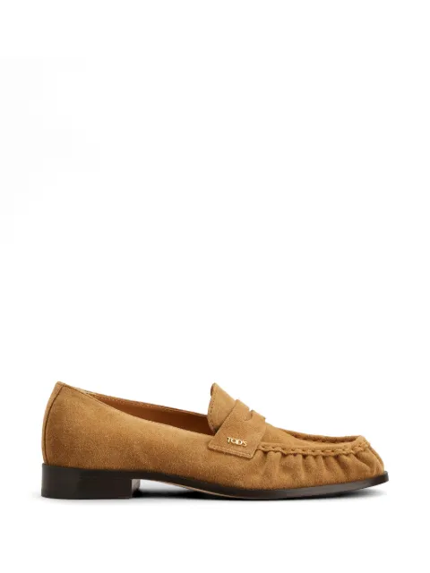 Tod's logo-appliqué suede loafers Neutrals XXW94L0KK50RE0
