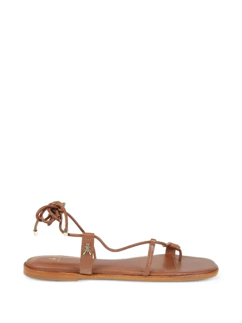 Patrizia Pepe tie-fastening leather sandals Brown 8X0100L026