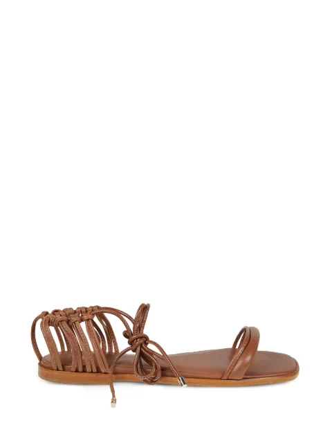 Patrizia Pepe Square Essential Fly flat sandals Brown 8X0102L026