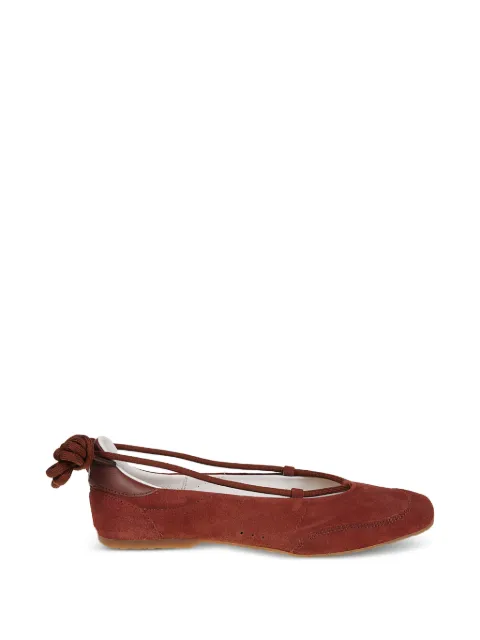 Patrizia Pepe Dancing Skin lace-up ballet flats Brown 8Z0123L152