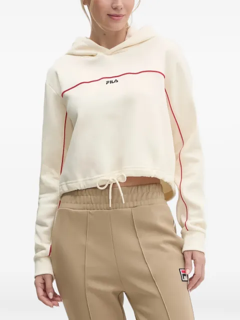 Fila logo-embroidered drawstring hoodie Neutrals FAW0907