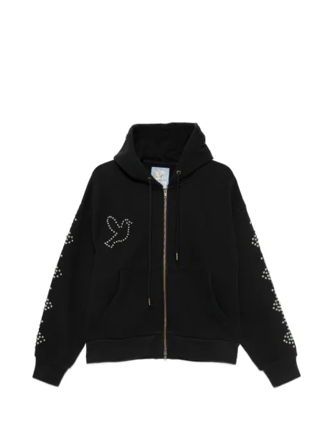 KidSuper Dove & Eye stud-embellished zip-up hoodie Black 6598066037