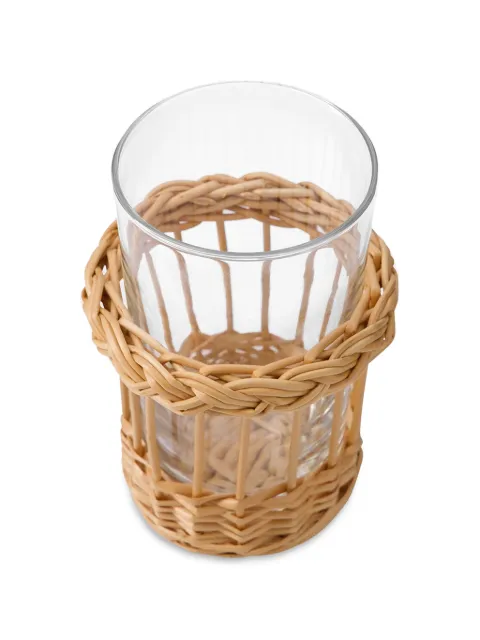 HOUSE OF CAPRICORN Vitoria wicker glass tumbler Neutrals 90574NATOS