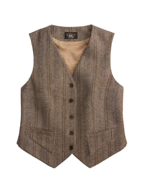 Ralph Lauren RRL herringbone button vest Neutrals 282P17019