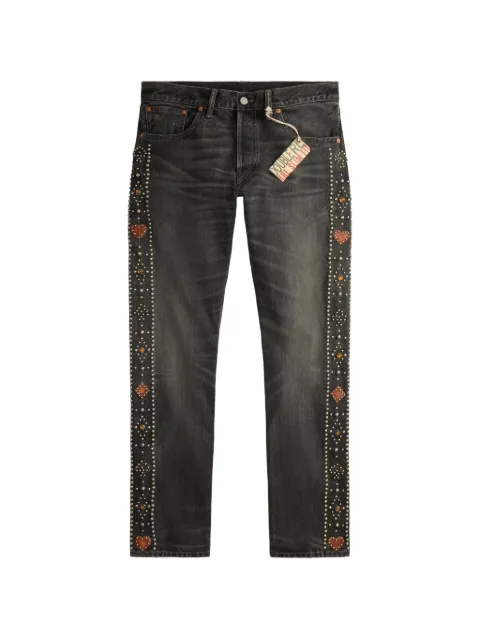 Ralph Lauren RRL stud-embellished Slim Fit jeans Grey 782P14839