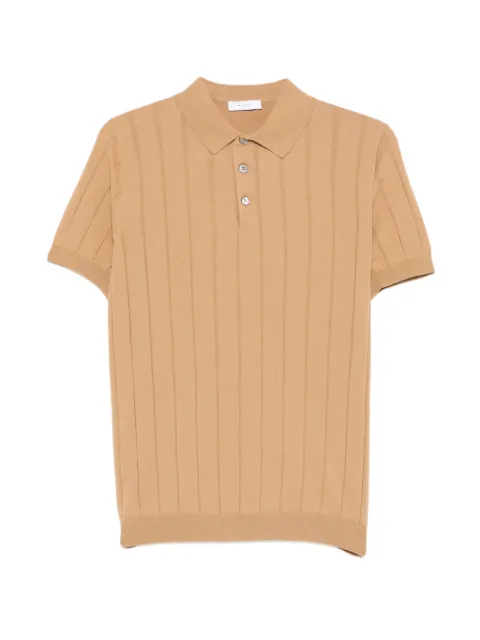 DIKTAT ribbed-knit polo shirt Neutrals DK17027