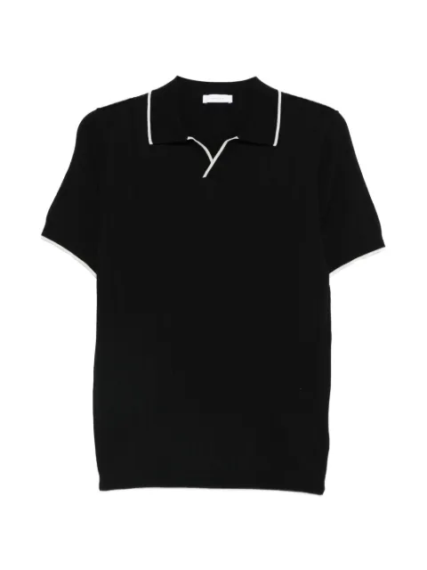 DIKTAT ribbed contrast-tipped T-shirt Black DK17021