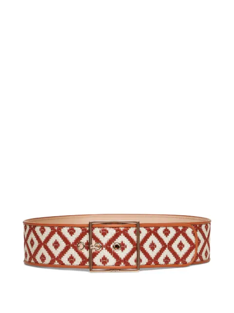 Max Mara raffia-effect wide fabric belt Brown 2614501022600