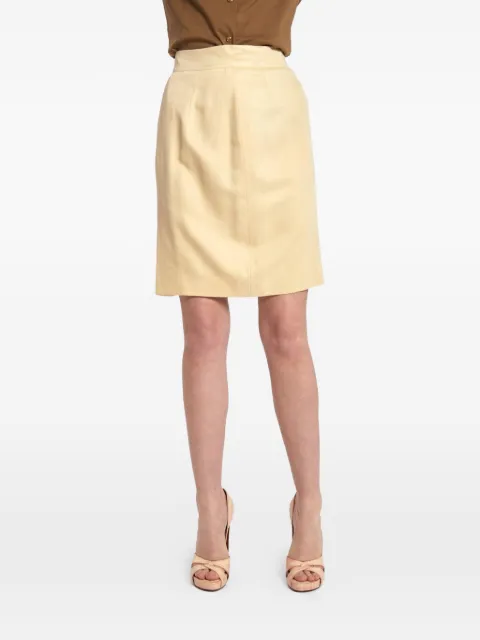 Genny Vintage button silk skirt Neutrals BR004512