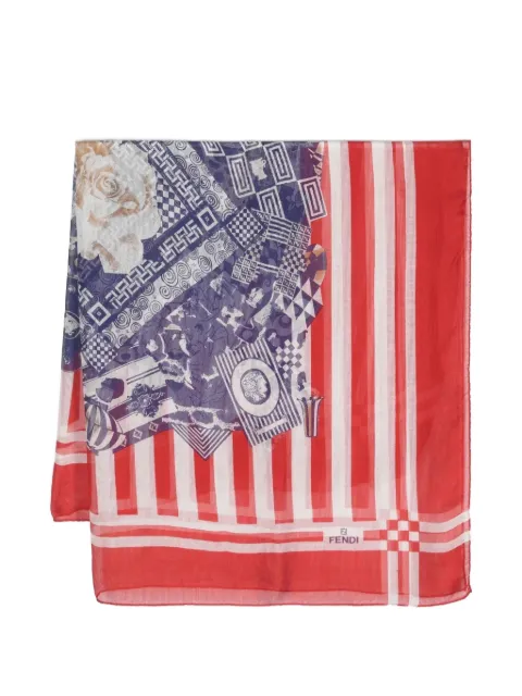 Fendi Pre-Owned silk mix print scarf White WCV241063