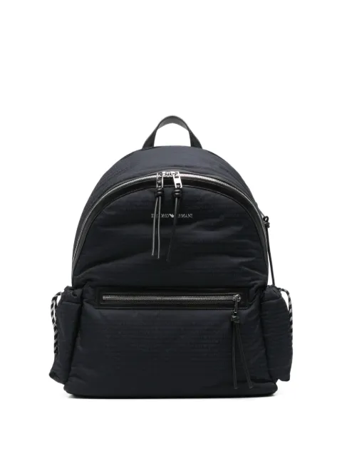 Emporio Armani logo-jacquard backpack Blue EM005394AF14637