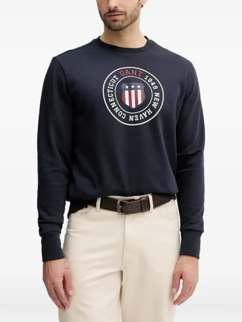 Gant logo-print crew-neck sweatshirt Blue 2067098