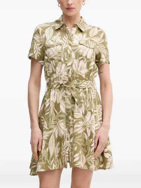 Gaudi floral-print belted shirt mini dress Green 611BD15021