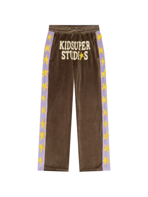 KidSuper stars velour trousers Brown SS26PT12VELOURSTARS