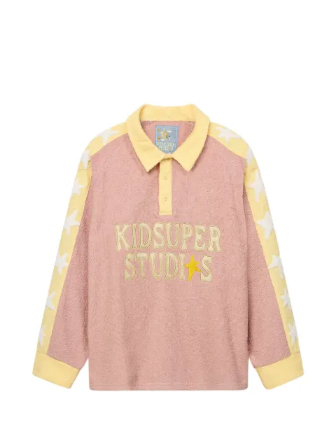 KidSuper stars colourblock polo shirt Pink SS26LTP11TERRYCLOTHSTARS