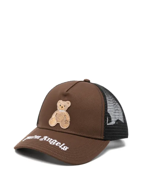 Palm Angels teddy-embroidered trucker cap Brown PMLB068S26FAB0046060