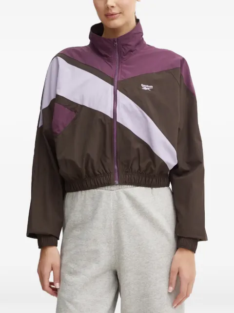 Reebok logo-embroidered colour-block jacket Brown 100206054