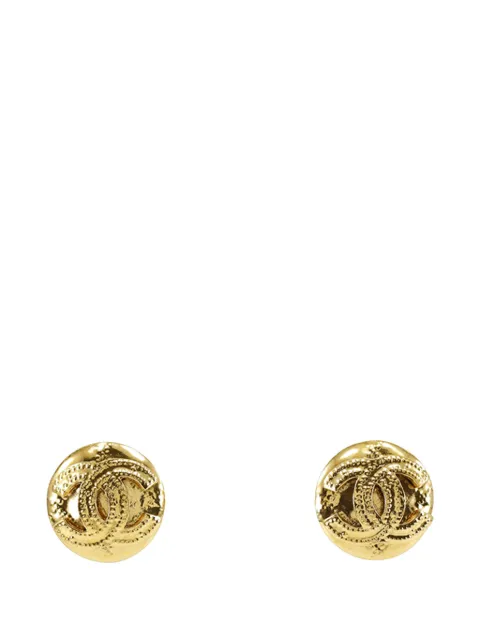 CHANEL Pre-Owned 1994 CC Gold Plated Button Clip On Earrings costume earrings Gold CD4751MQAIJS57FQ