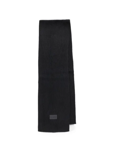 Michael Michael Kors logo-patch ribbed-knit scarf Black 539820