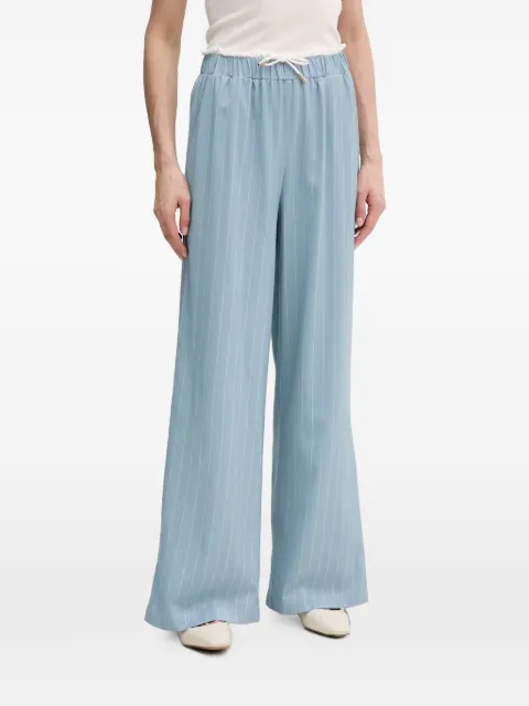 Gaudi pinstripe-pattern drawstring-waist trousers Blue 611BD25006