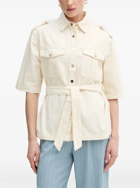 Gaudi belted cotton shirt Neutrals 611BD35015